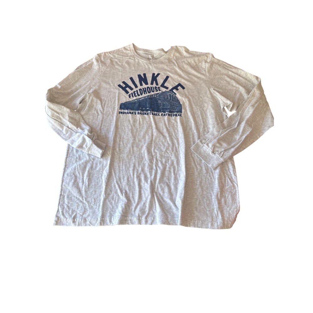 Hinkle‎ Fieldhouse Indianas Basketball Cathedral Long Sleeve Shirt Gray Size 3XL